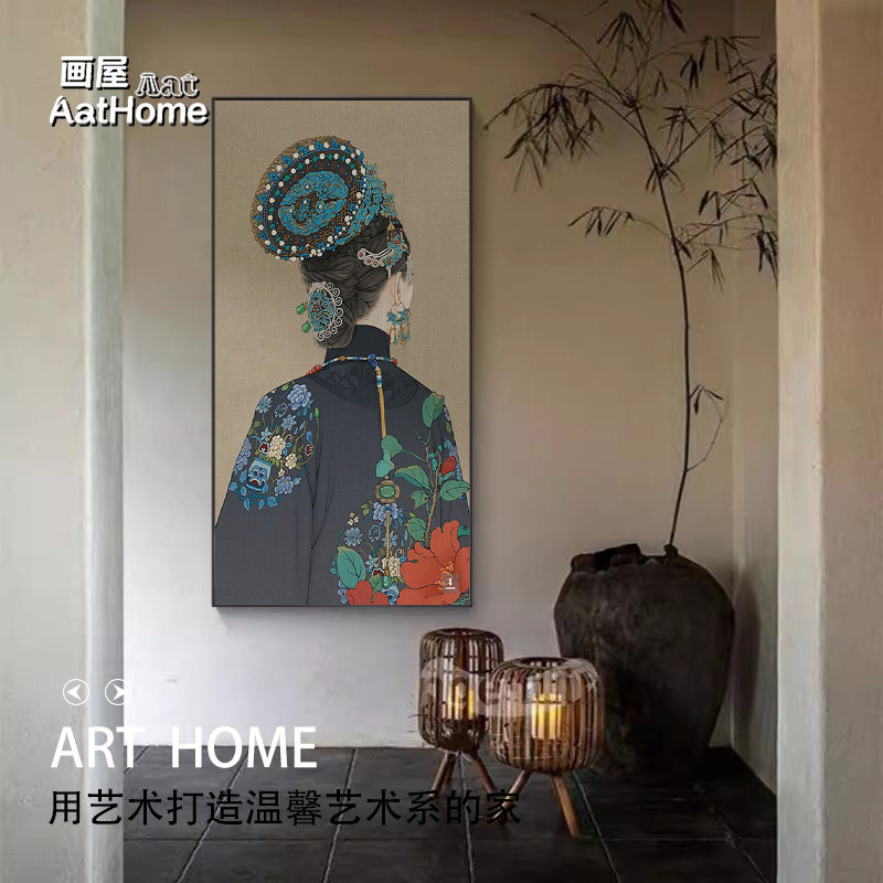 挂画客厅玄关装饰画抽象中式图片