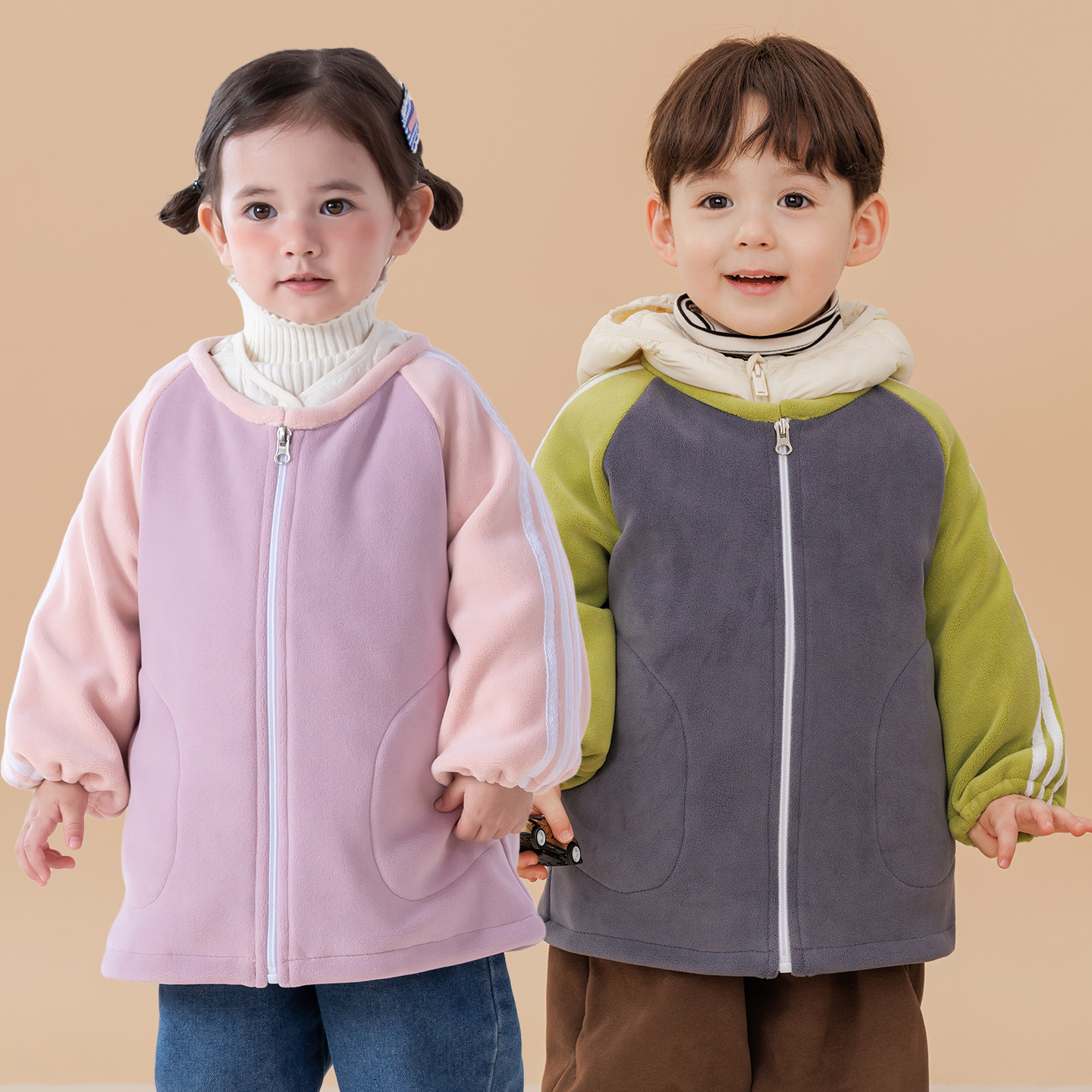 儿童棉服羽绒服防脏护衣秋冬长袖