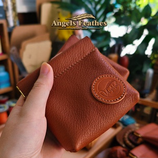 真皮手工定制文玩收纳袋晴源斋EDC手串牛皮108盘玩Angels Feathes