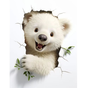 仿真3d立体墙贴画卧室门贴儿童房门装饰玻璃贴纸浴室墙壁补丁贴