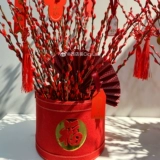 Новогодняя цветочная пуля Новый год красная благословение коробка коробка серебряная ива