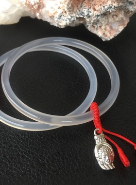 纯天然细款红绳本命年玉髓手镯