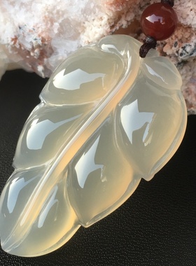 天然玉髓金枝玉叶吊坠叶子挂件女