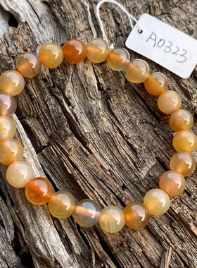 天然原矿冰透蜜糖玛瑙手串链女款