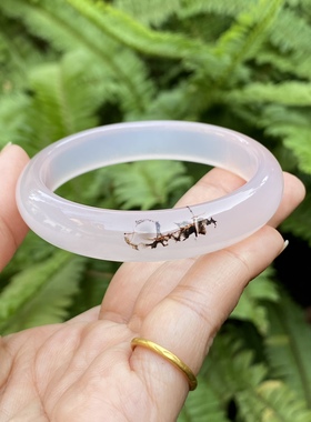 天然水墨风俏色玛瑙手镯加厚复古