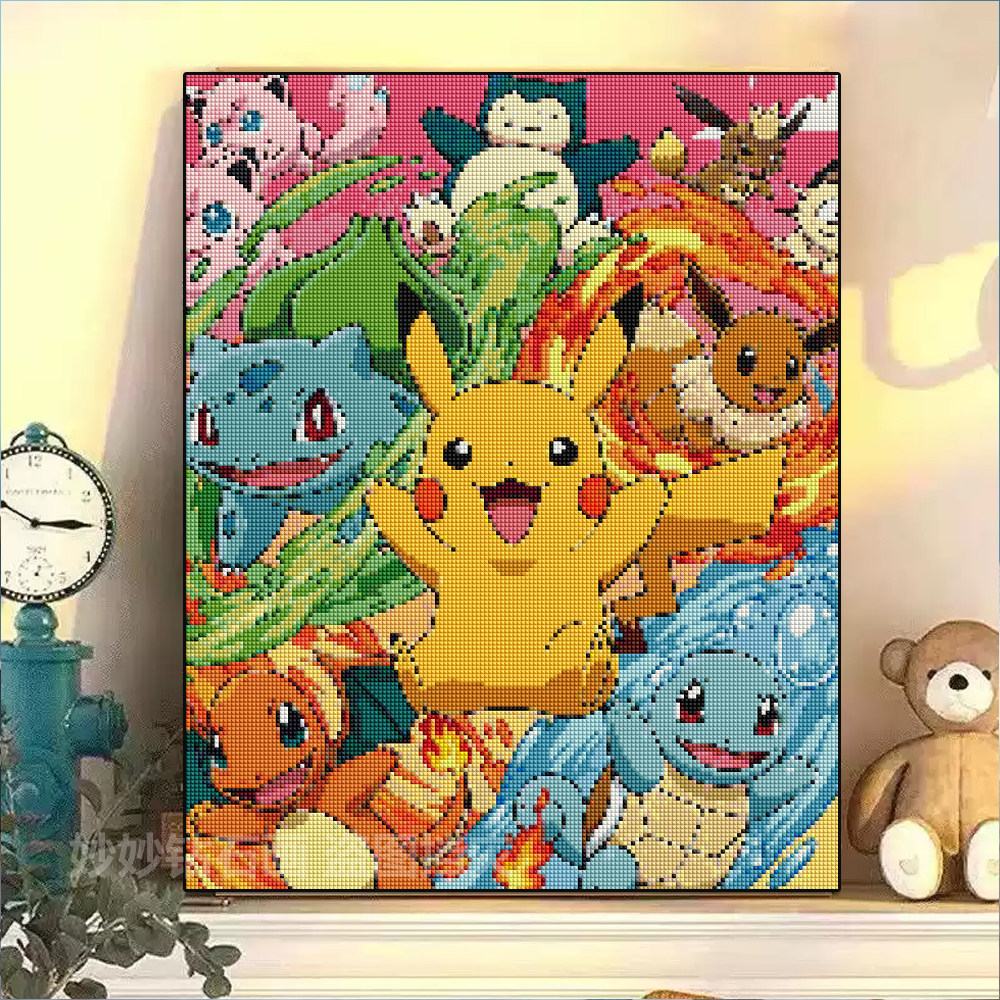 2026新款高颜值宝可梦钻石画儿童成人diy手工镶砖石十字绣pokemon