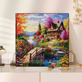 2026新款 解压手工田园风景钻石画成人DIY砖马赛克十字绣landscape