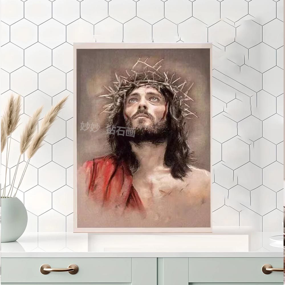 牧羊人主JESUS十字绣成人手工5DIY钻石画客厅卧室装饰画宗教挂画,居家布艺,钻石绣,淘宝优惠券,粉丝福利购,淘宝优惠卷