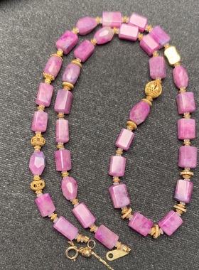 回收水晶南非舒俱来18k项链 老矿料透体 19.33克5.4-7.7m