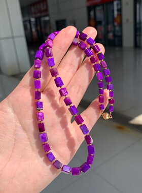 回收舒俱来项链，18k金配件冰透紫色， 规格5*7mm，21.25g