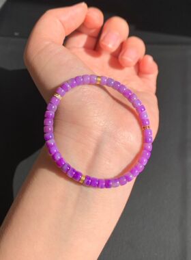 回收水晶舒俱来直切手链配有k金钻片，全玉化透体， 规格5mm8.3g