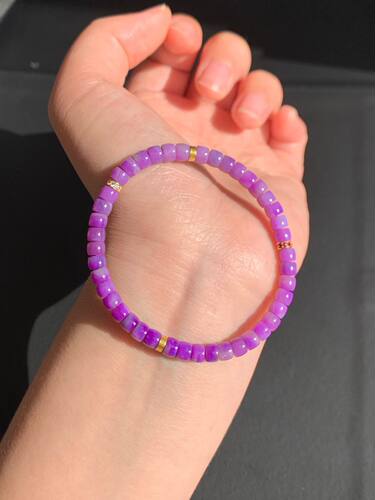 回收水晶舒俱来直切手链配有k金钻片，全玉化透体， 规格5mm8.3g