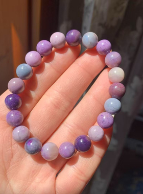 回收天然南非老料舒俱来糖果色玉化手链规格9.5mm重25.88克