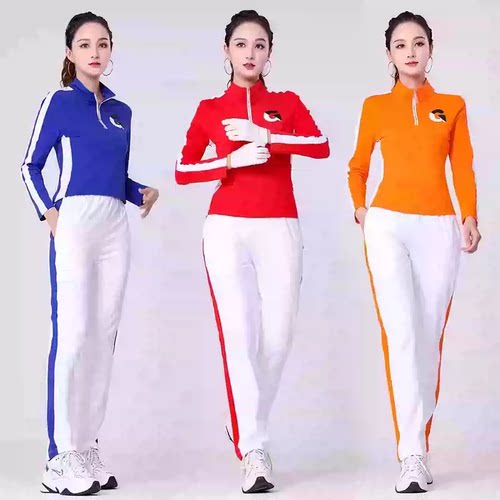 2026新款休闲运动服套装女长袖健身演出健步团体队服广场舞蹈服装