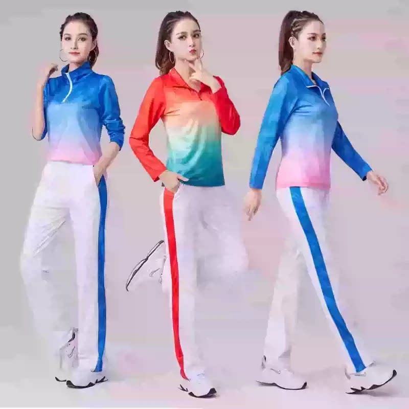 休闲运动服套装2026新款男女团队服健身舞蹈服演出健步广场舞服装