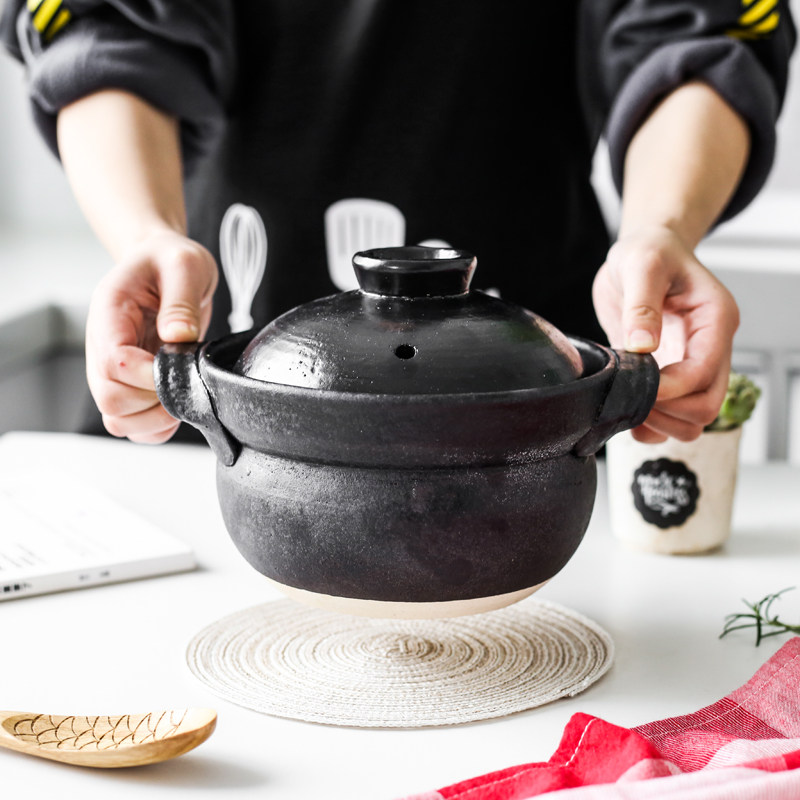 出口日本土锅双层盖子米饭锅煲汤砂锅 二合 一人食孕妇砂锅很耐用,厨房/烹饪用具,砂锅/石锅,淘宝优惠券,粉丝福利购,淘宝优惠卷