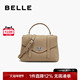 百丽包女2025新款 质感通勤牛皮邮差小方包单肩斜挎手提包JY147CX5