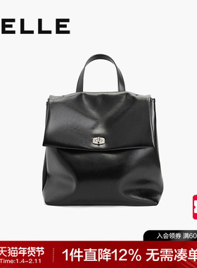 百丽包包女新款黑色休闲通勤学院风大容量背包男女双肩包M7899DX4