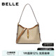 百丽包包女式 老花通勤单肩斜挎包水桶包大容量托特包X7023CX4 新款