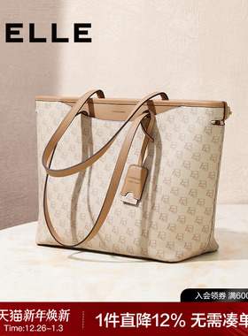 百丽包包女款通勤单肩包海鸥老花大容量托特包手提妈妈包X7058CX4