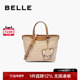 百丽包包女2025新款 妈妈包海鸥老花单肩斜挎手提小托特包X7367BX5