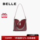 百丽包包女新款 商场同款 通勤斜挎水桶包单肩腋下红色婚包BL837CX5