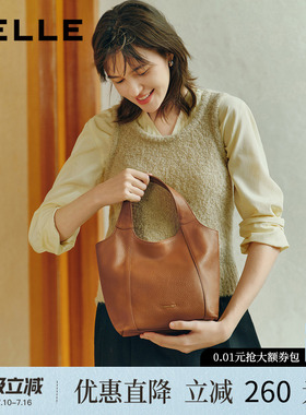 百丽包女2026新款商场同款质感软牛皮手提水桶包单肩斜挎X7462BX6