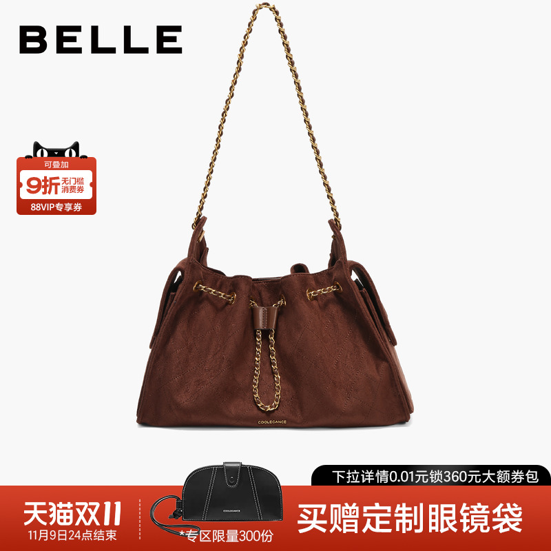 百丽2025新款休闲小香风托特包