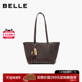 时尚 百丽包包女2026春季 新款 休闲通勤植鞣质感单肩托特包BL896AX6