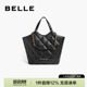 百丽包包女小香风托特包新款 通勤出行大容量单肩包手提包X6384DX2