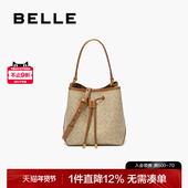 百丽包包女2025新复古海鸥老花单肩斜挎手提菜篮子水桶包X2052DX5