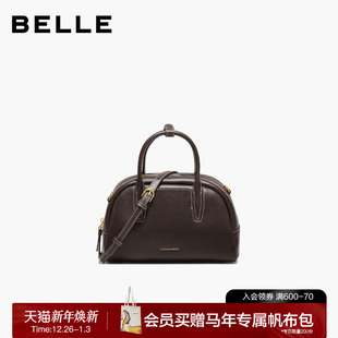 真皮手提包BL881AX6 百丽云贝波士顿保龄球包2025新款 新年礼物