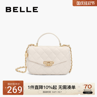 百麗女新款 百搭黑色鏈條精致斜挎包手提絎縫包X6934BX4 小香風時尚