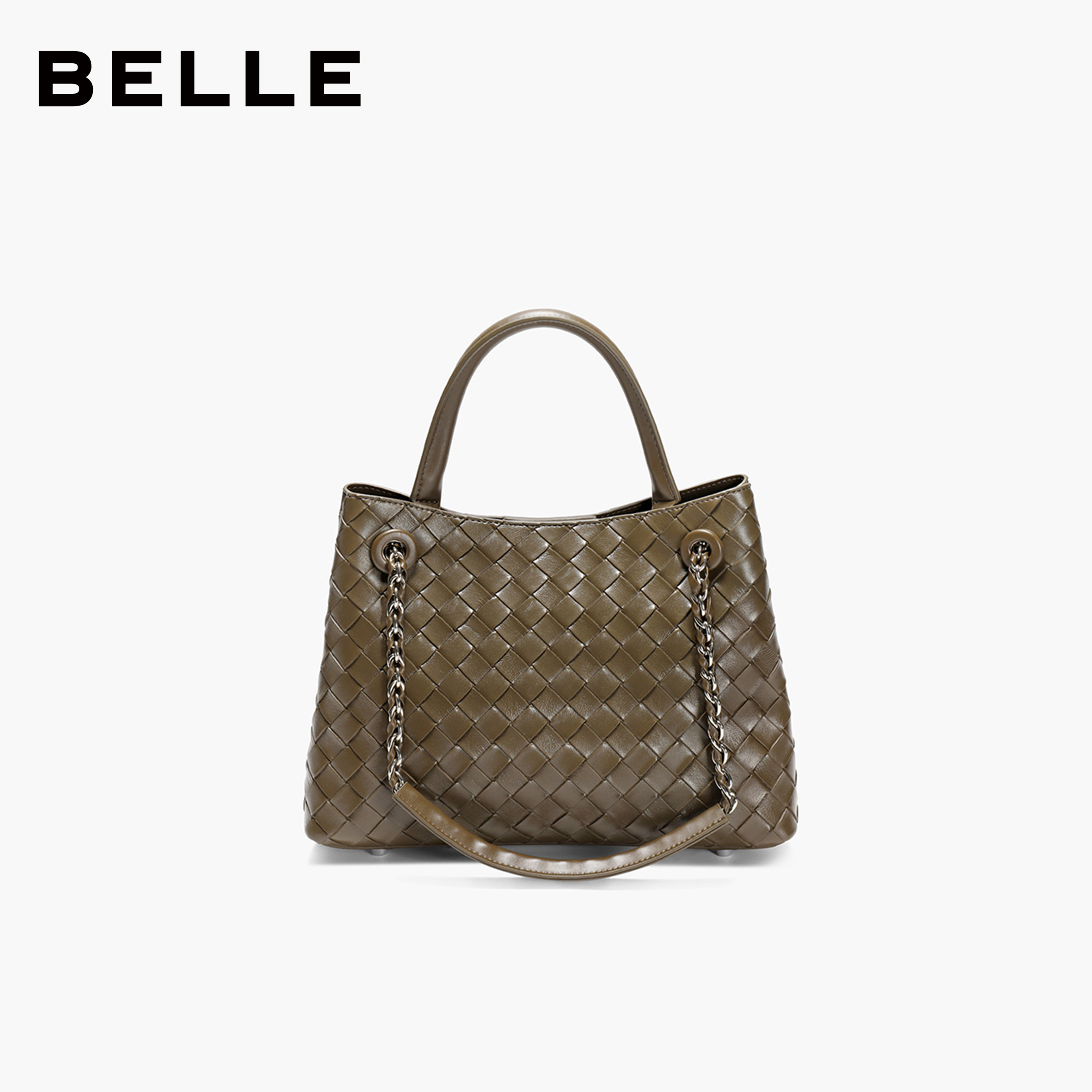 百丽25编织单肩斜挎手提包托特包