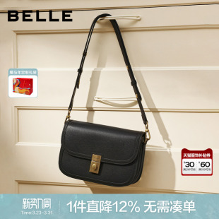 百丽女包新款 百搭斜挎包红色小方包简约质感单肩包BL872 商场同款