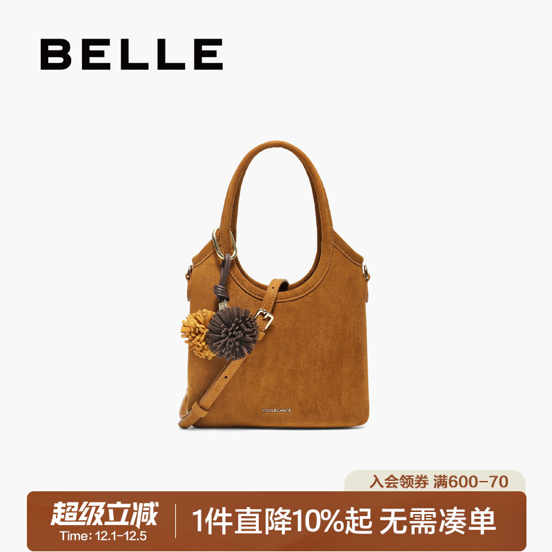 百丽25秋新miu系复古小号托特包