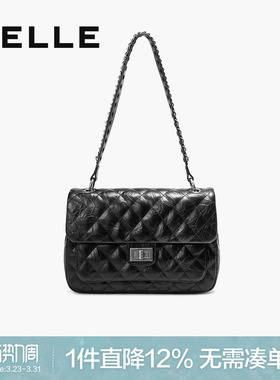 百丽包包女新款黑色质感通勤小香风链条单肩腋下包斜挎包BL768DX4