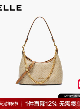 【新年礼物】百丽包包女2025新款海鸥老花单肩链条腋下包X7424CX5