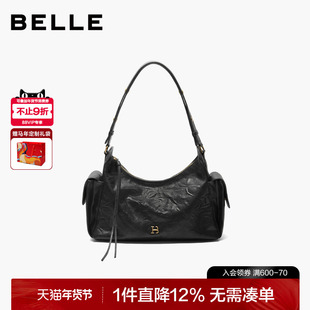 百丽女包2025新款时光植鞣吐司包商场同款单肩斜挎腋下包X7432CX5