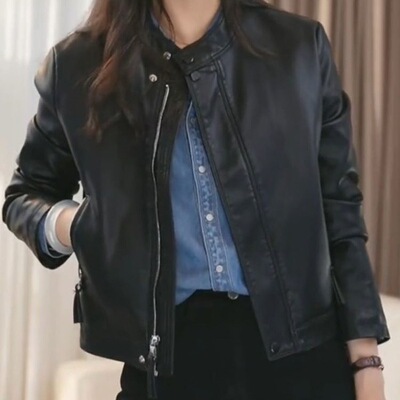 时尚小皮衣外套女机车服2025春秋新款pu皮夹克休闲短款上衣潮