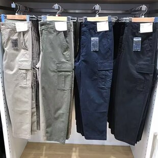 慵懒原宿简约秋季男女款时尚休闲宽腿工装裤多口袋束脚运动裤潮流