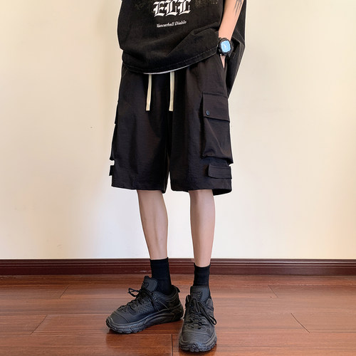 夏季工装透气短裤男款潮牌运动宽松休闲裤山系复古美式潮流裤子男