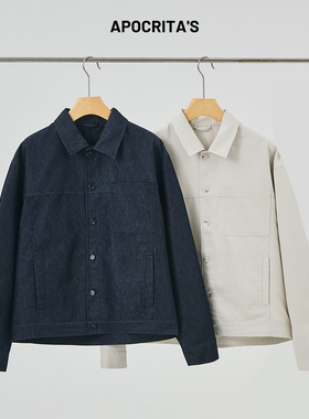 apo男装|跨境男士外套2026春秋季感痞帅宽松工装休闲牛仔夹克