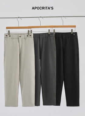 apo男装|跨境休闲裤男秋季轻奢感垂坠感抗皱百搭宽松锥形长裤