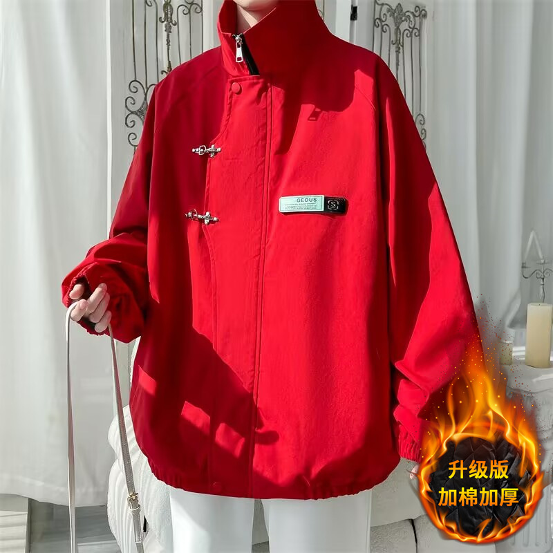 欧美vibe风飞行员夹克男冬季夹棉加厚oversize美式复古工装外套