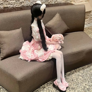 【现货】粉色熊古力lolita背带裙Lolita日常Lo裙 冶田团治