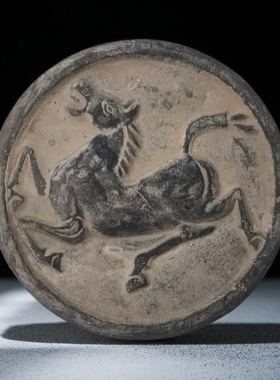 学生研学拓片瓦当模具传拓素材拓印教具古玩秦砖汉瓦生肖马艺术品