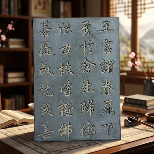 赵孟頫楷书非遗拓片模具摆件拓印