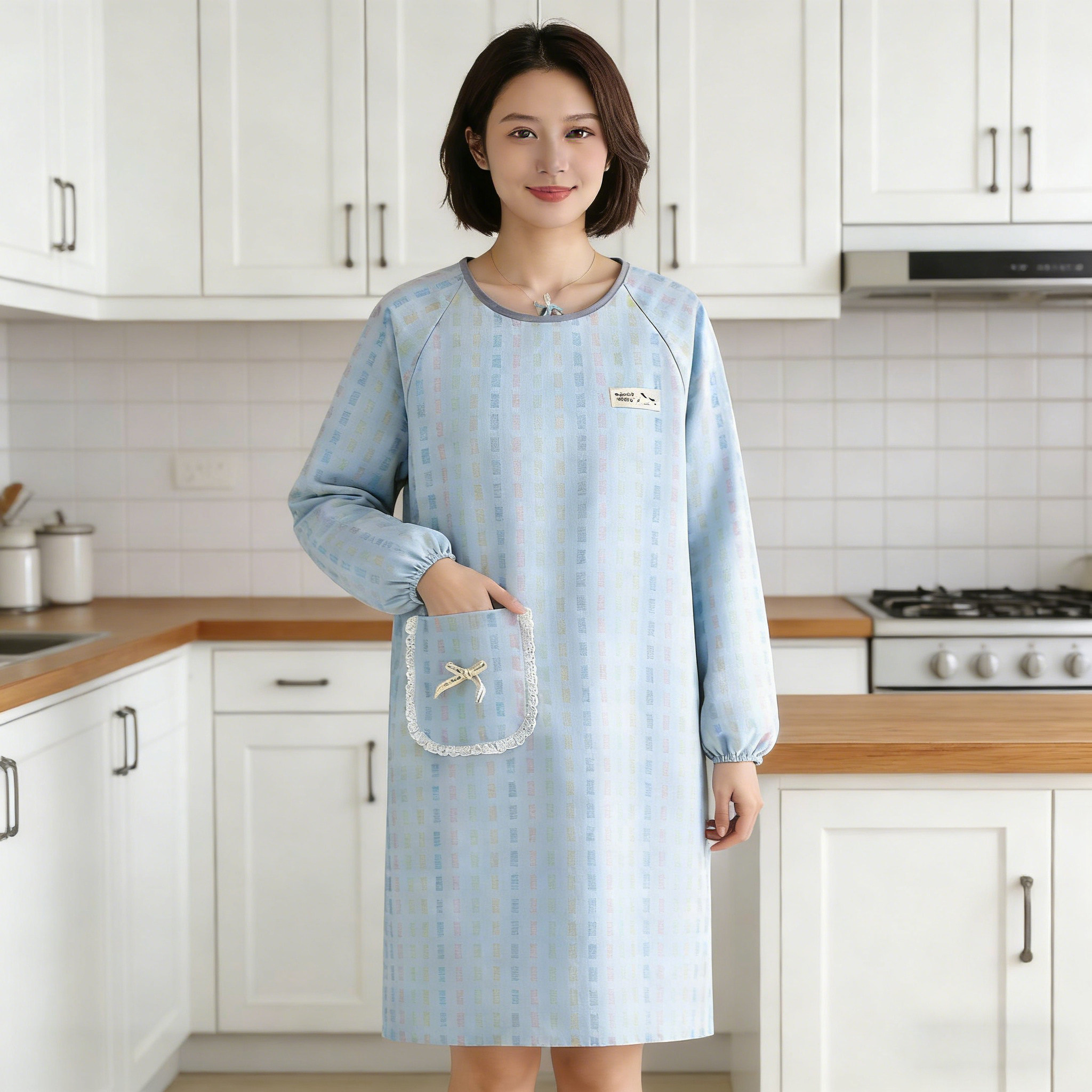 罩衣可外穿年轻款洋气围裙做饭干活摆摊防水防脏厨房可爱上班防水,家庭/个人清洁工具,围裙,淘宝优惠券,粉丝福利购,淘宝优惠卷