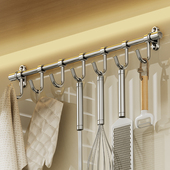 实心304不锈钢活动挂钩 厨具锅铲收纳挂架 可定制免打孔墙上壁挂式